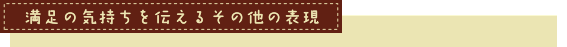 満足の気持ちを伝えるその他の表現